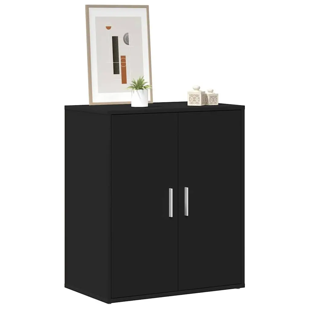 Black Shoe Cabinet Storage Organiser 5 Shelves Engineered Wood Bedroom Hallway