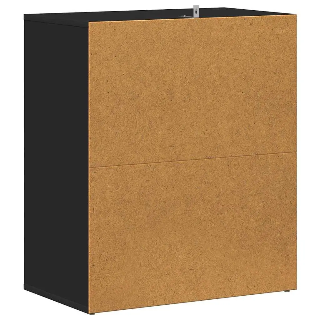 Black Shoe Cabinet Storage Organiser 5 Shelves Engineered Wood Bedroom Hallway
