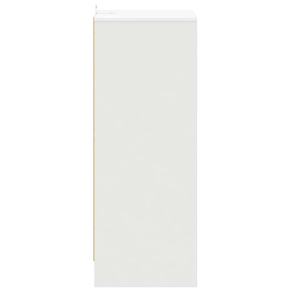 Shoe Cabinet Storage Organiser White Engineered Wood 7 Shelves Footwear Rack