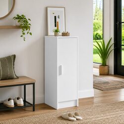 White Shoe Cabinet with Dimensions 32W x 35D x 92H cm