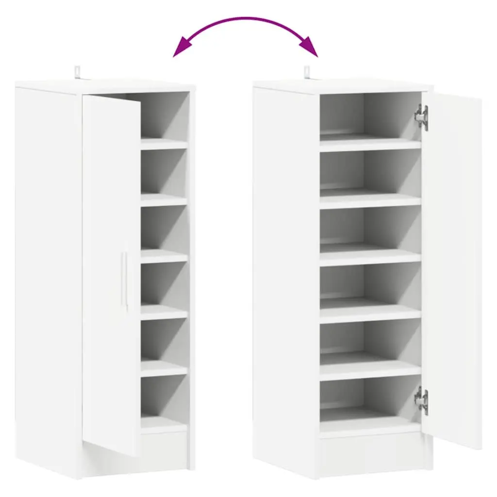 Shoe Cabinet White Storage Organiser for Home 6 Shelves