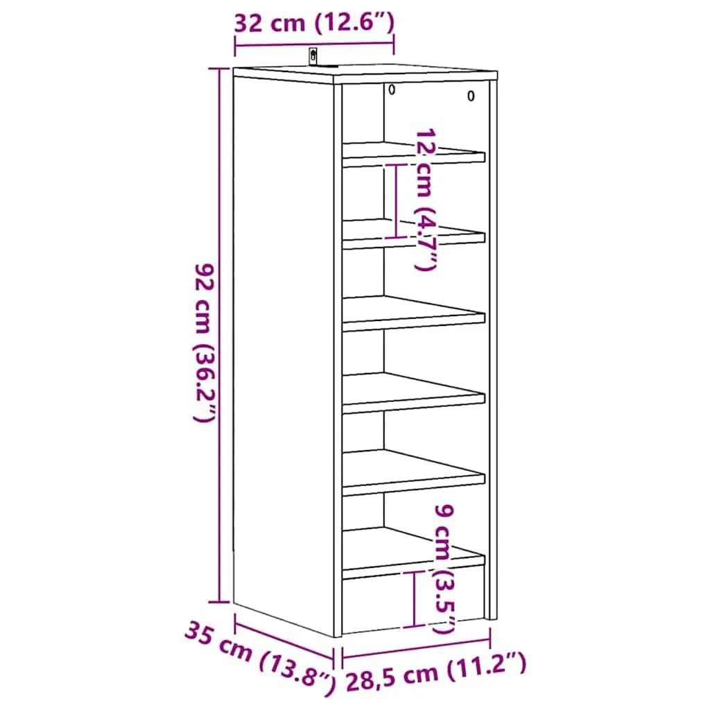 Shoe Cabinet Storage Organiser for Bedroom Hallway 6 Compartments