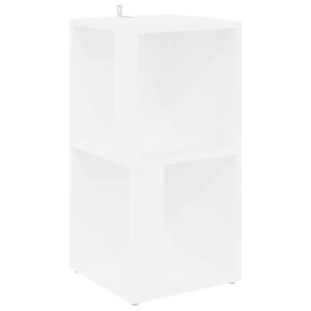 Corner Storage Cabinet White Engineered Wood Shelf Unit Living Room Organiser
