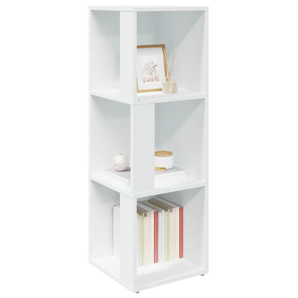 Corner Storage Cabinet White 33x33x100 cm Compact Living Room Bedroom Office