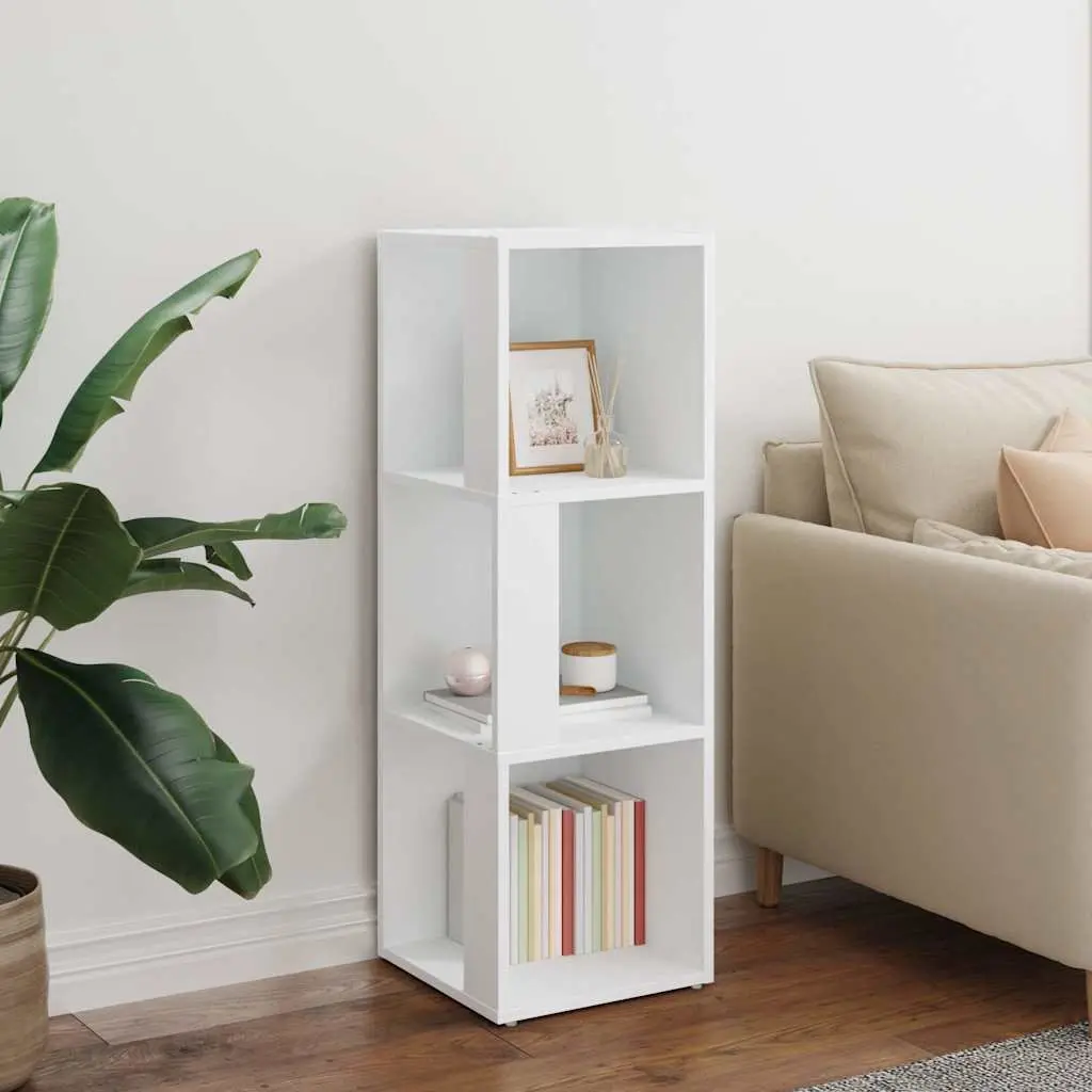 Corner Storage Cabinet White 33x33x100 cm Compact Living Room Bedroom Office