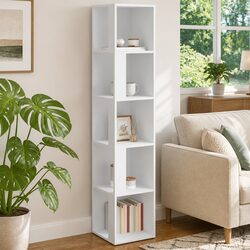 Corner Storage Cabinet Specifications: White, 5 Compartment