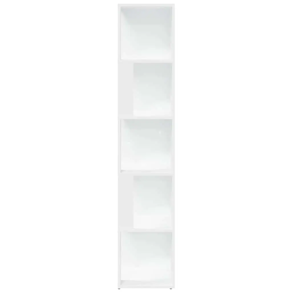 Corner Cabinet White 33 x 33 x 165 cm Storage Unit 5 Compartments Living Room