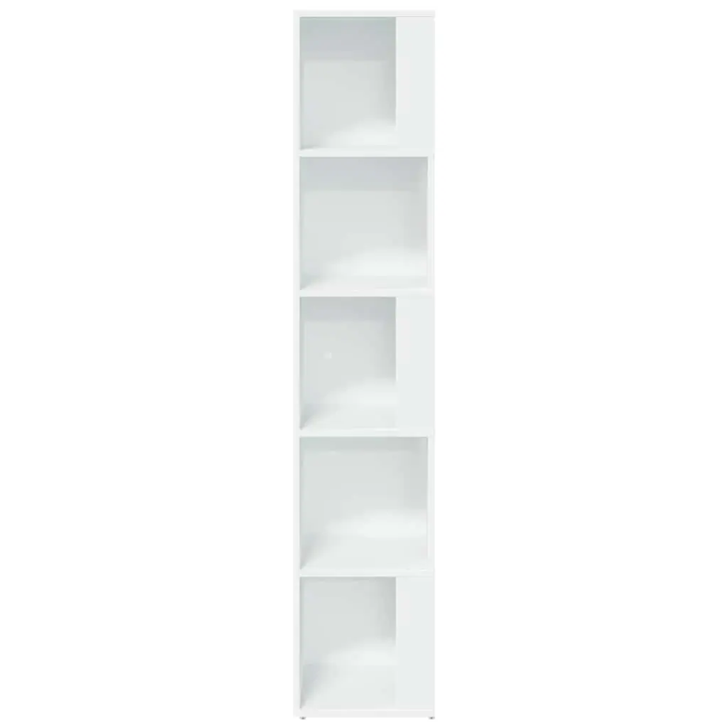 Corner Cabinet White 33 x 33 x 165 cm Storage Unit 5 Compartments Living Room