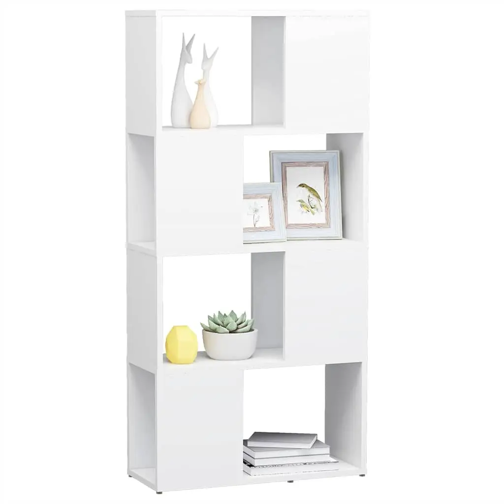 Book Cabinet Room Divider White 60x24x124.5cm Storage Shelving Unit 4