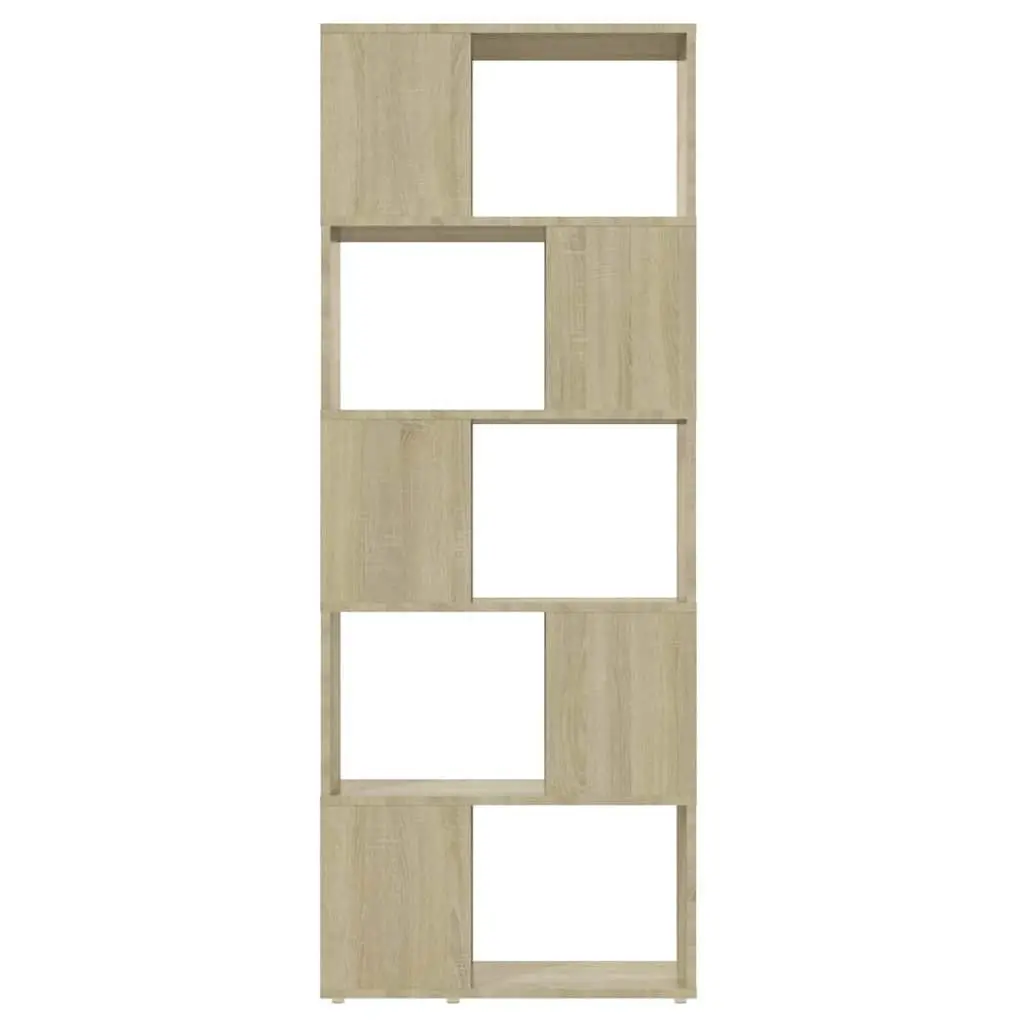 Bookcase Storage Unit Open Shelf Room Divider 60x24x155cm Engineered Wood Brown