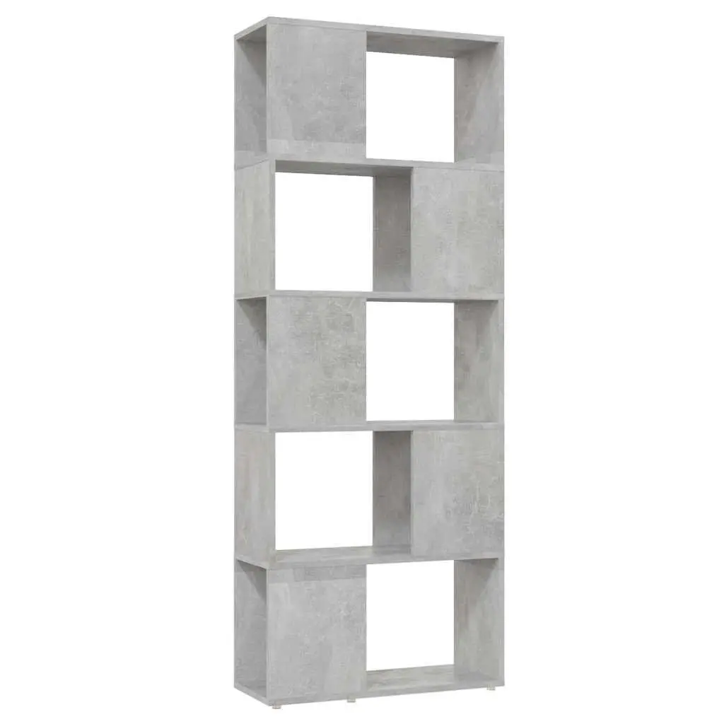 Book Cabinet Room Divider Grey Shelving Unit 60W x 24D x 155H cm