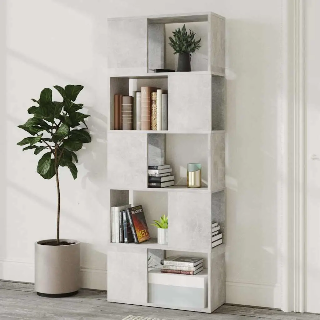 Book Cabinet Room Divider Grey Shelving Unit 60W x 24D x 155H cm