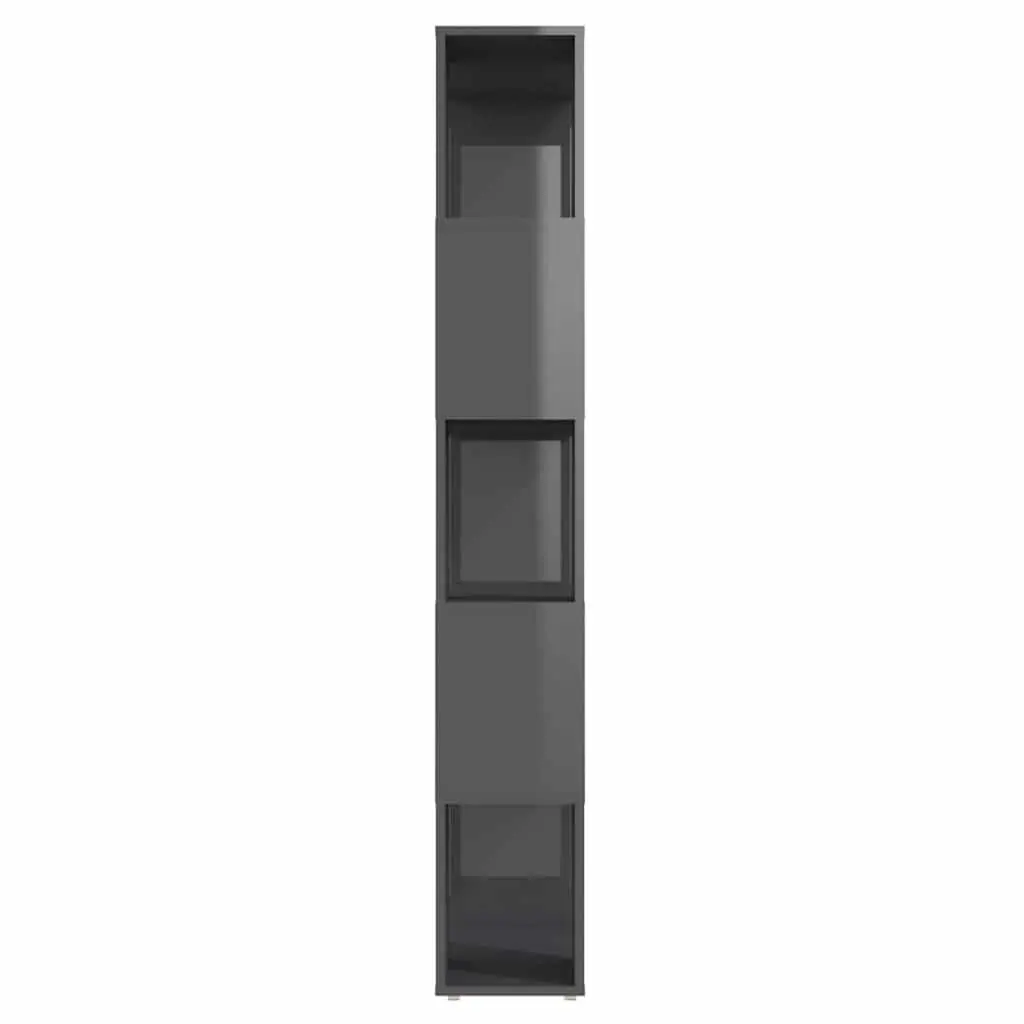 Book Cabinet Room Divider Open Shelf High Gloss Grey Storage Organiser Display
