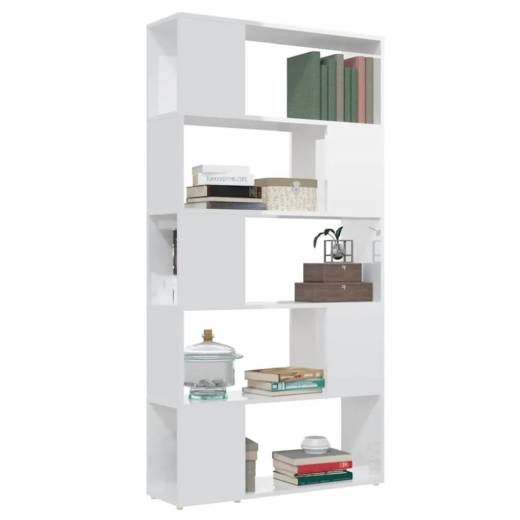 Book Cabinet Room Divider Shelving Unit Storage White 80x24x155 cm Engineered