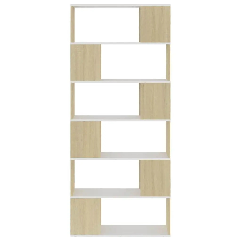 Shelving Unit Room Divider Book Cabinet 6 Compartment Beige Storage Organiser