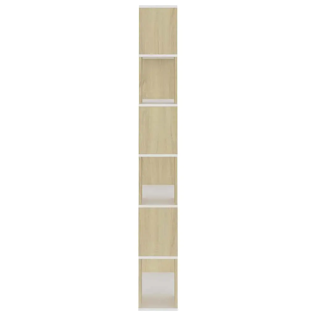 Shelving Unit Room Divider Book Cabinet 6 Compartment Beige Storage Organiser