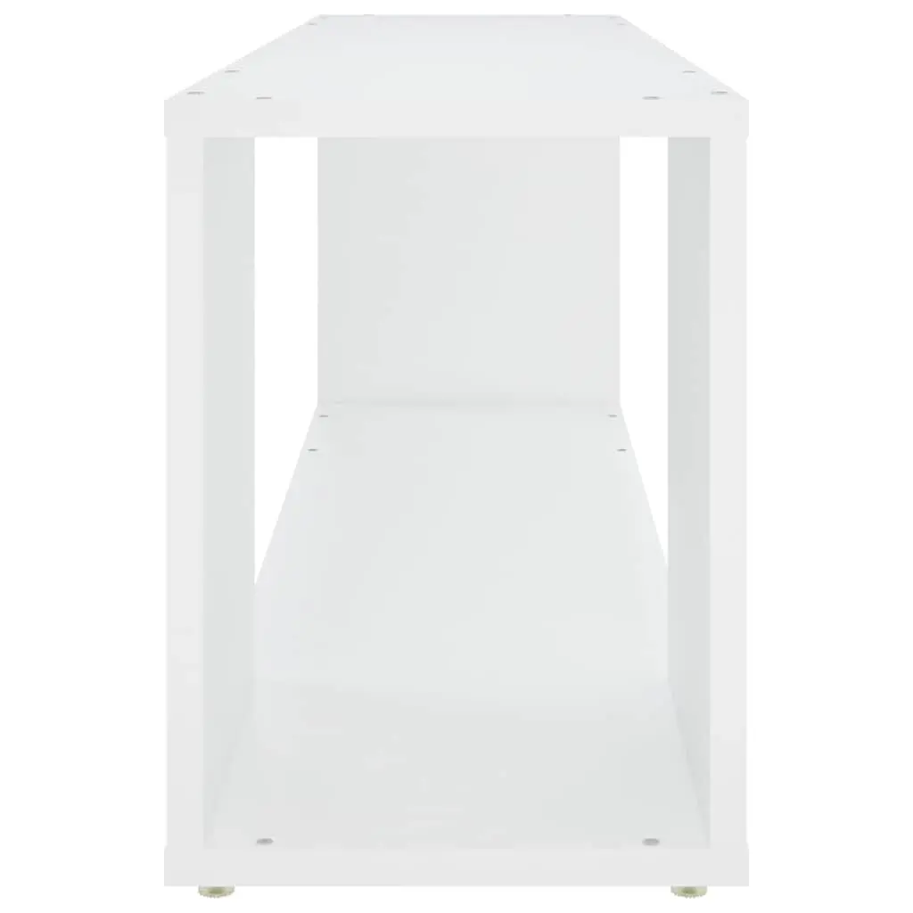 White TV Cabinet with Two Shelves
