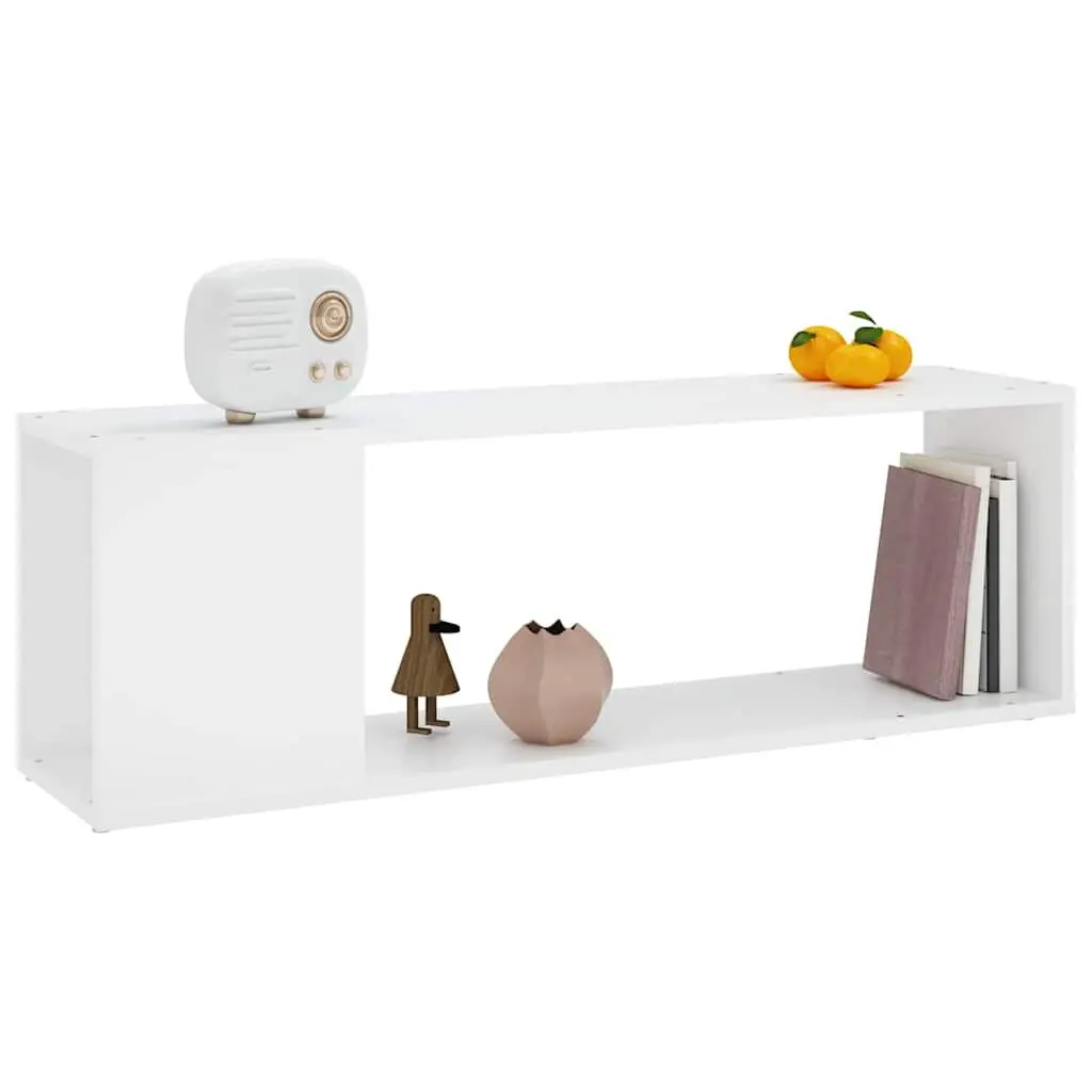 White TV Cabinet with Two Shelves