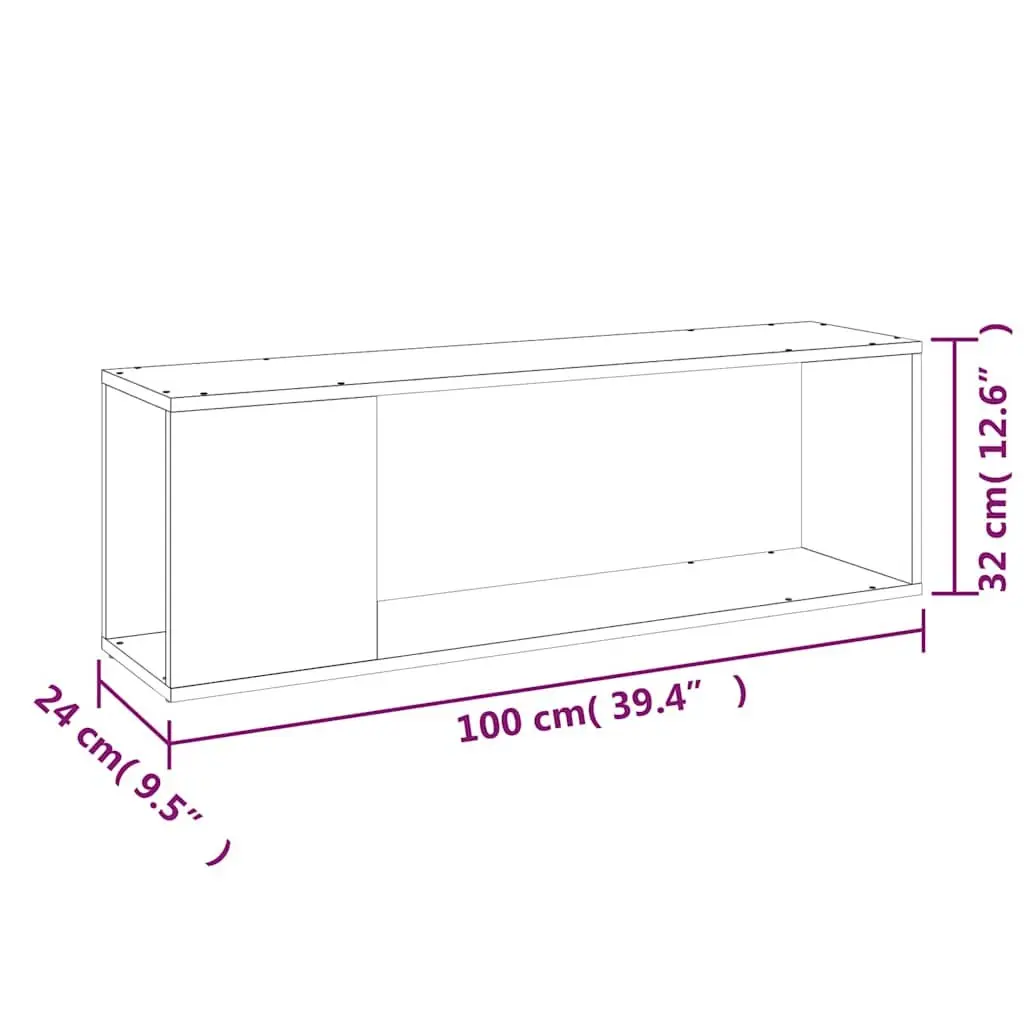 White TV Cabinet with Two Shelves
