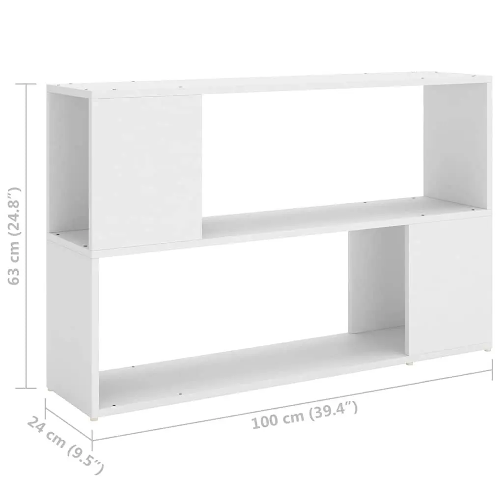 Book Cabinet White Engineered Wood Storage Shelving Unit with Open Compartments