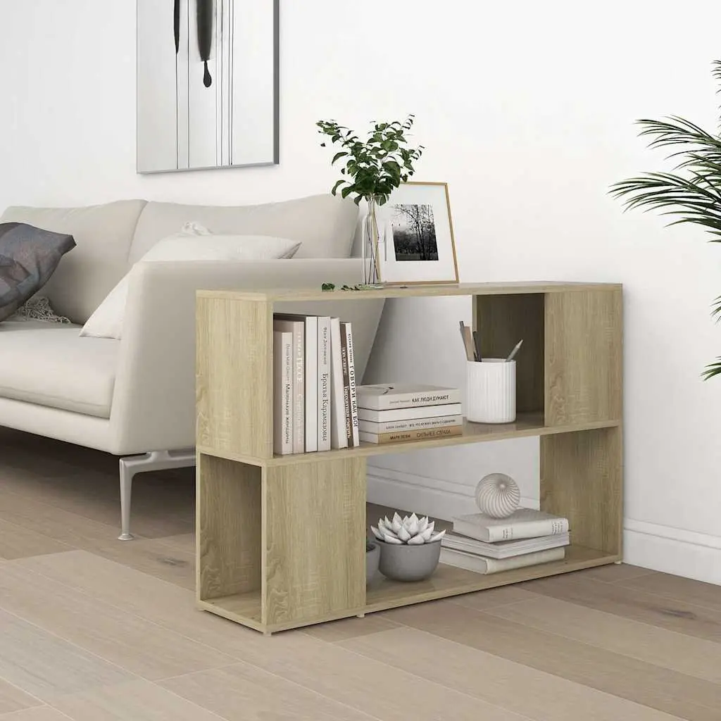 Book Cabinet for Home Office or Living Room 100 x 24 x 63 cm Brown Engineered Wood Open Shelving Storage Unit