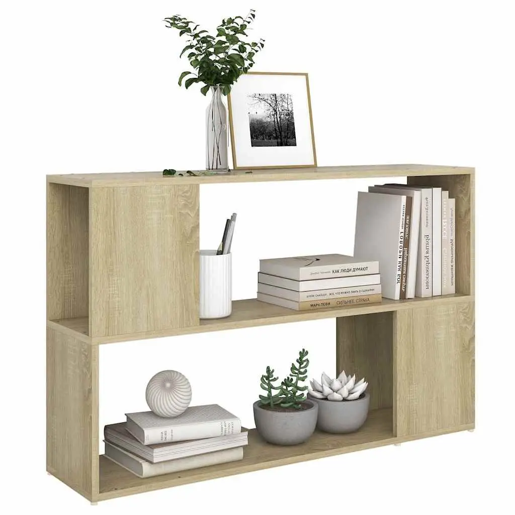 Book Cabinet for Home Office or Living Room 100 x 24 x 63 cm Brown Engineered Wood Open Shelving Storage Unit