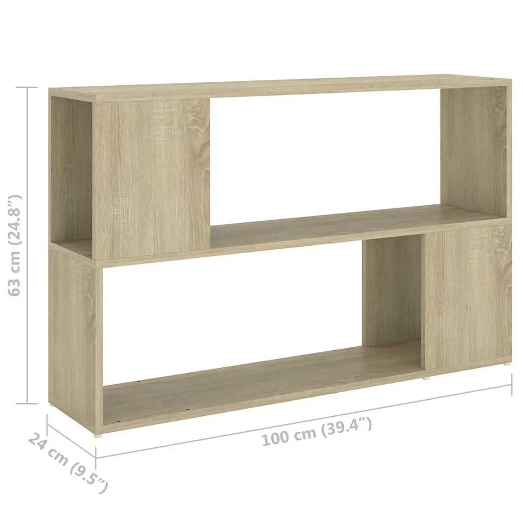 Book Cabinet for Home Office or Living Room 100 x 24 x 63 cm Brown Engineered Wood Open Shelving Storage Unit