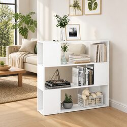 White Book Cabinet Specifications: 3 Compartments, 100W x 24D x 94H cm