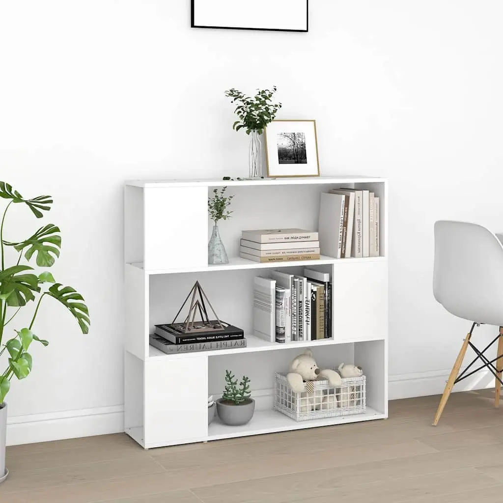Storage Organiser White Bookcase Room Divider 3 Compartments
