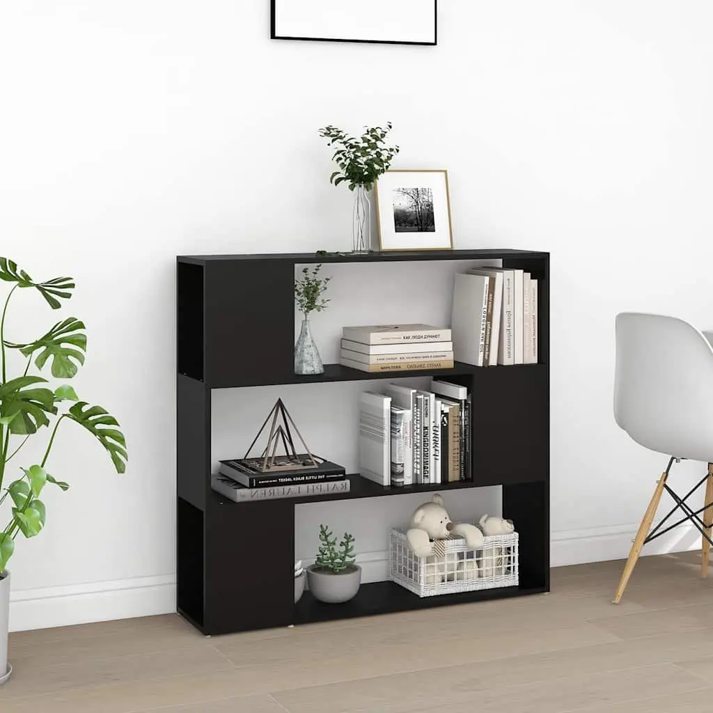Black Book Cabinet Room Divider Shelving Unit Bookcase Organizer Storage 100L x 24W x 94H cm