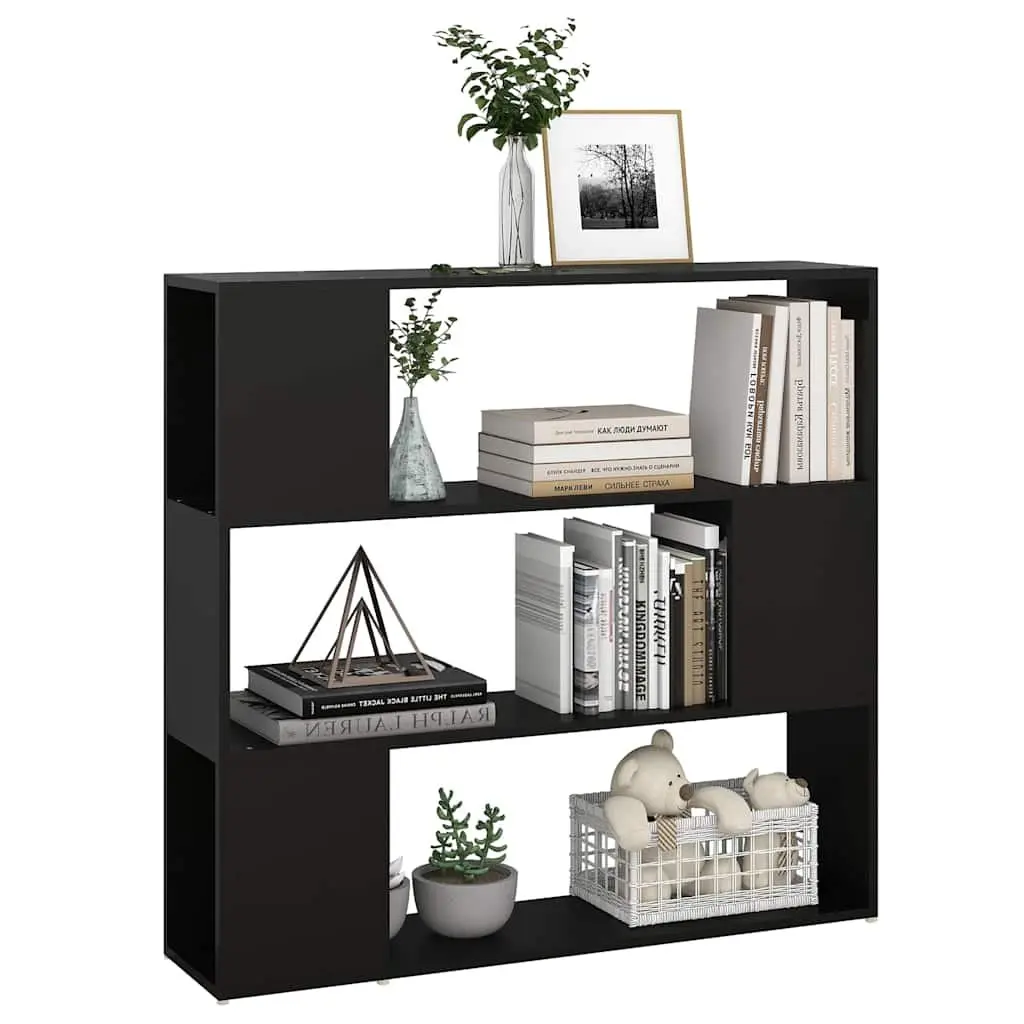 Black Book Cabinet Room Divider Shelving Unit Bookcase Organizer Storage 100L x 24W x 94H cm