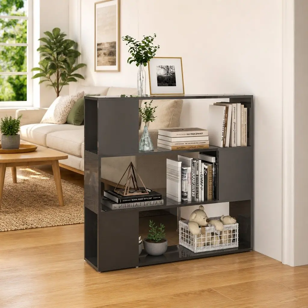 Book Cabinet Room Divider Grey 100x24x94 cm
