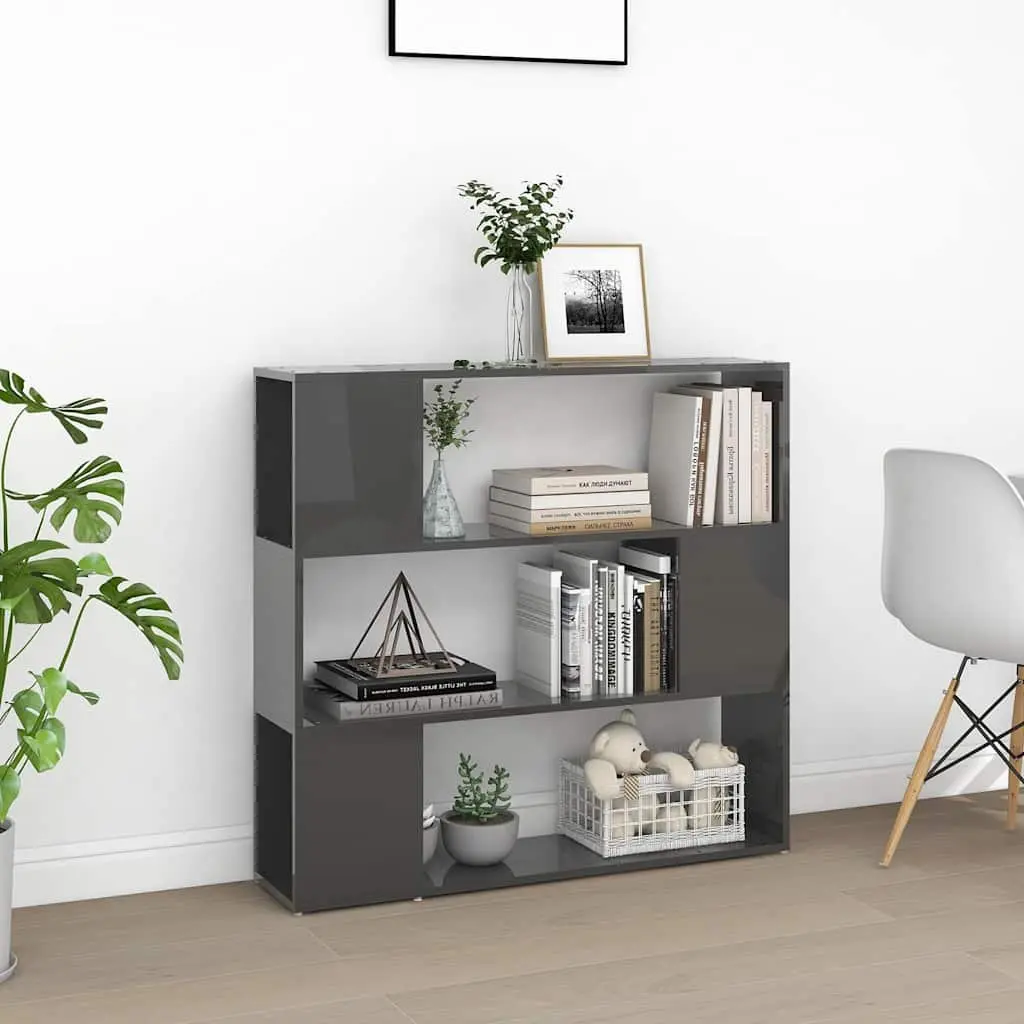 Book Cabinet Room Divider Grey 100x24x94 cm