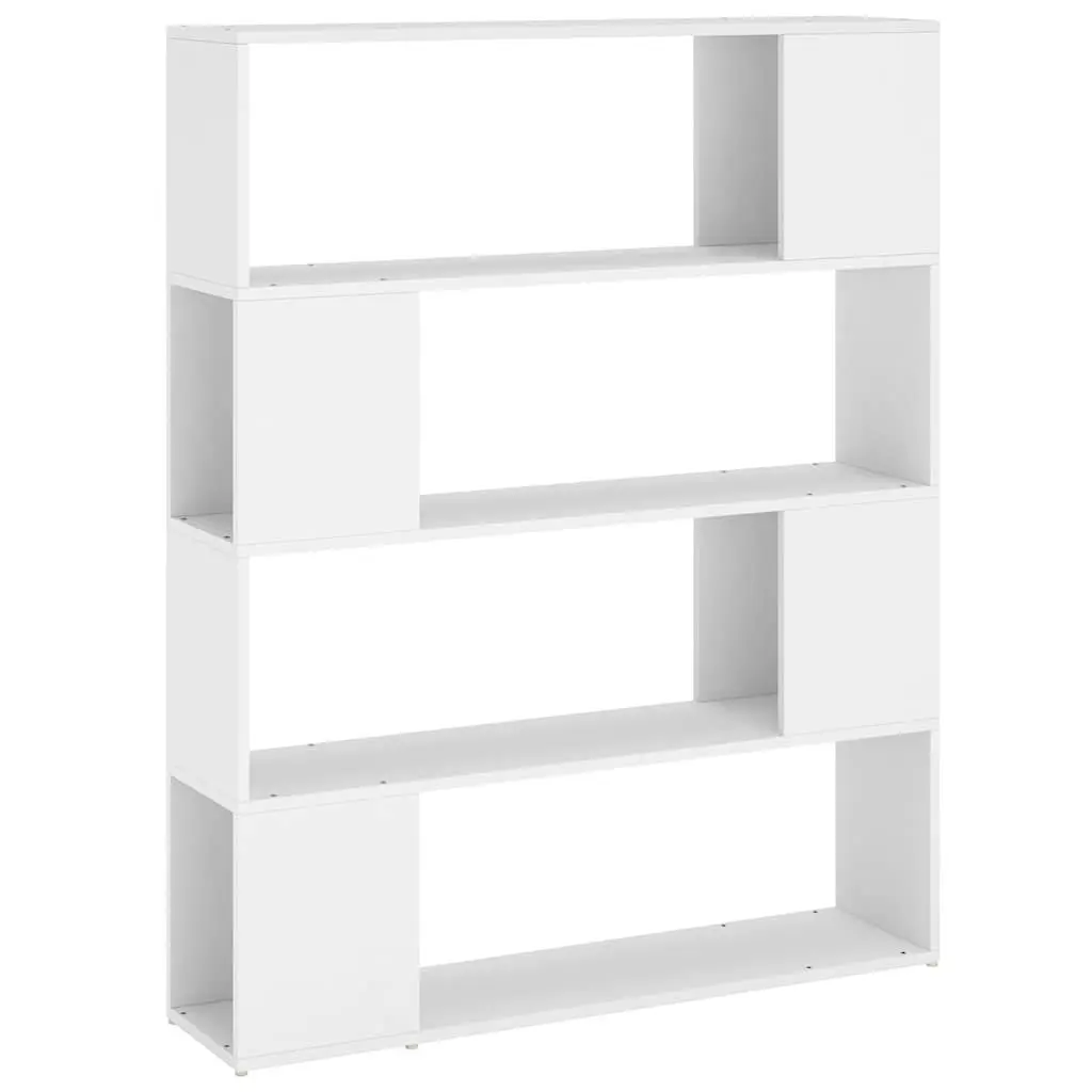 Book Cabinet Room Divider White 4 Compartments Shelving Unit Storage Organizer