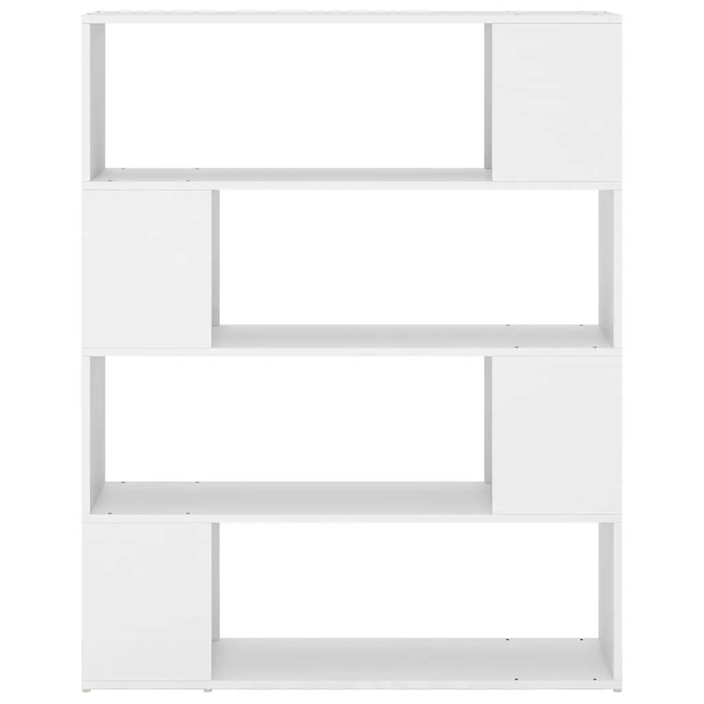 Book Cabinet Room Divider White 4 Compartments Shelving Unit Storage Organizer