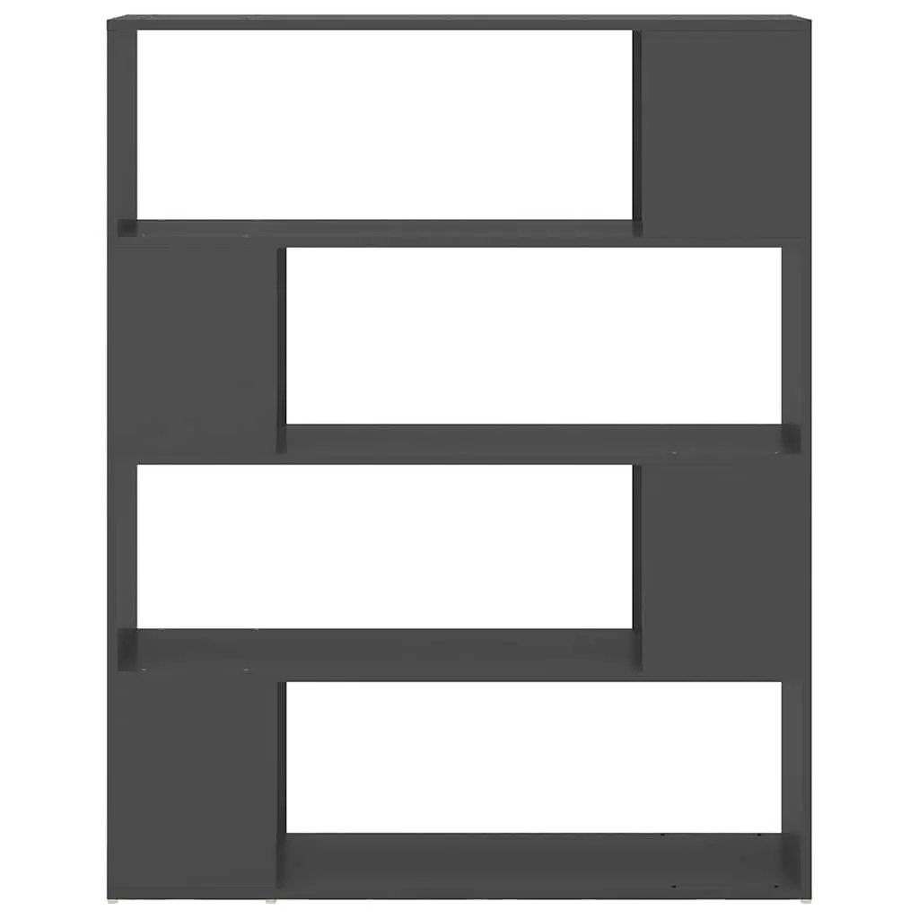 Book Cabinet Room Divider Grey 100W x 24D x 124H cm 4 Compartments Storage Shelving Unit Organiser