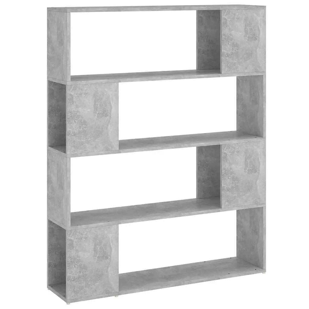 Book Cabinet Room Divider Bookcase Freestanding Storage Shelf 100x24x124 cm Grey