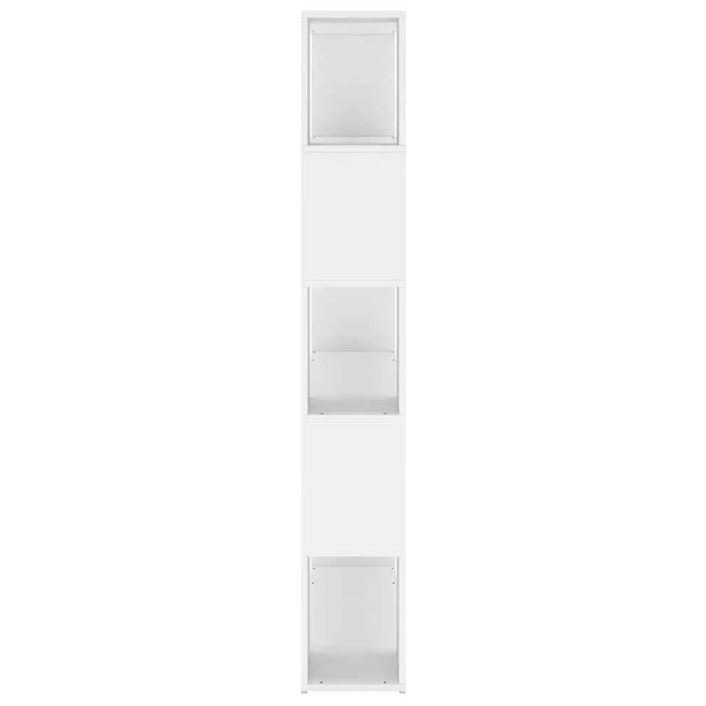 Book Cabinet Room Divider White Standing Bookcase 5 Compartments Storage Shelf
