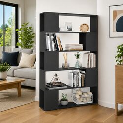 Book Cabinet Room Divider 100cm W x 24cm D x 155cm H, Grey