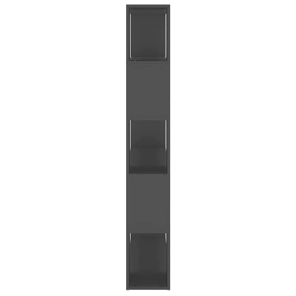 Grey Bookshelf Room Divider Storage Unit for Living Room Bedroom Office 100x24x155cm