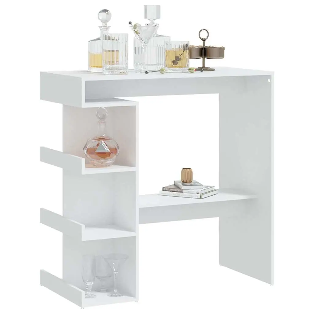 Bar Table for Kitchen Dining White Space-Saving 100 x 50 x 101.5 cm