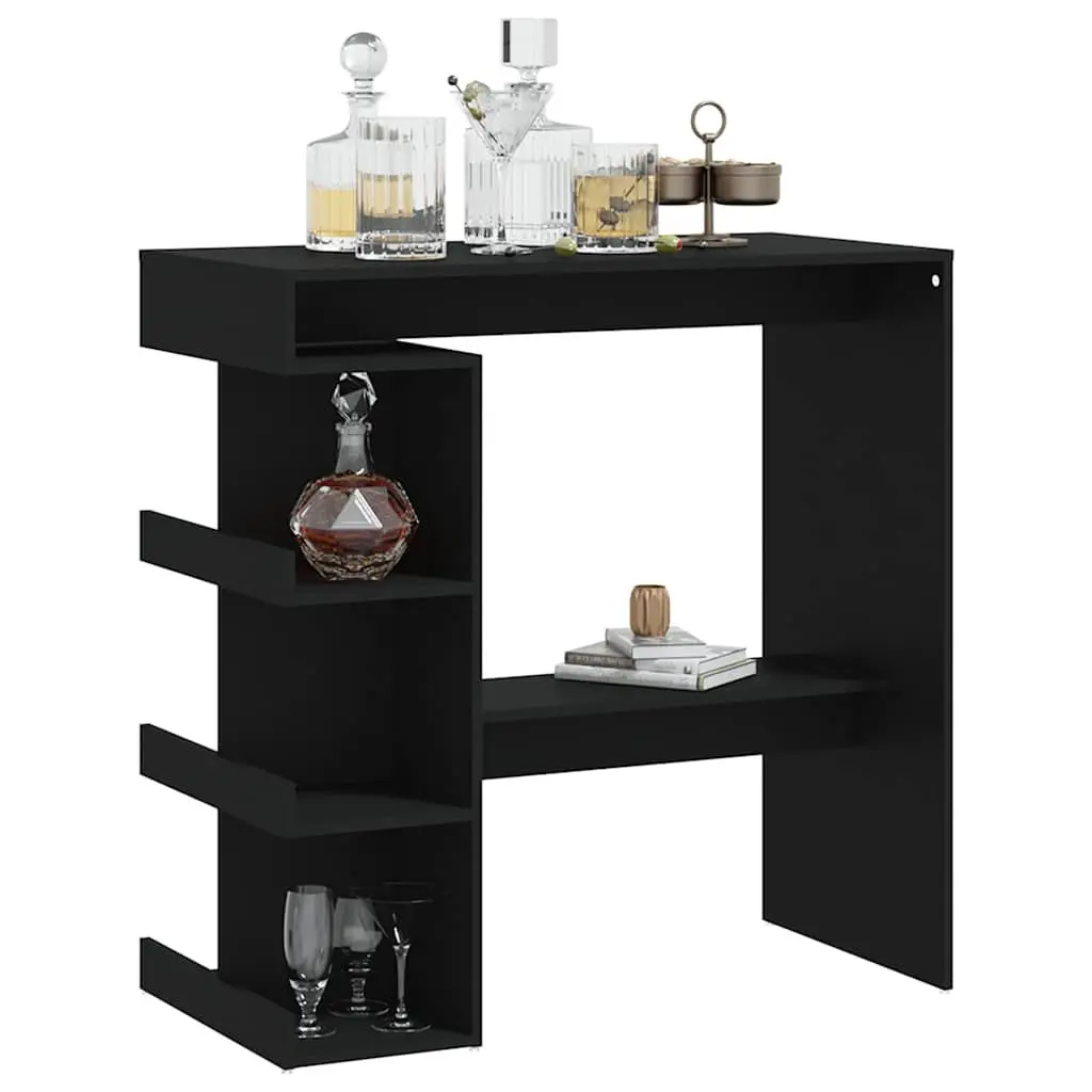 Black Bar Table with Racks