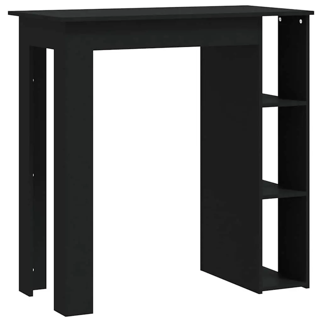 Bar Table Kitchen Dining Compact Black 102 x 50 x 103.5 cm