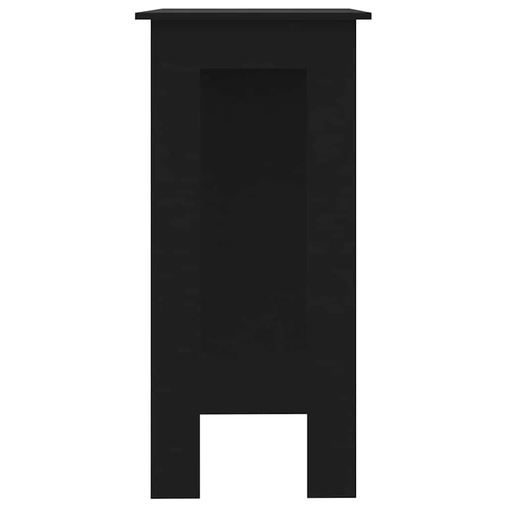 Bar Table Kitchen Dining Compact Black 102 x 50 x 103.5 cm