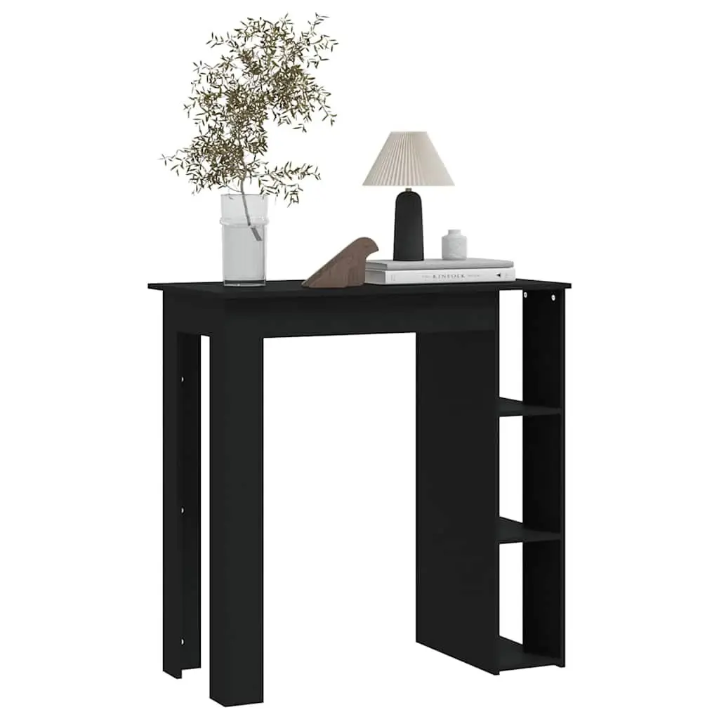 Bar Table Kitchen Dining Compact Black 102 x 50 x 103.5 cm
