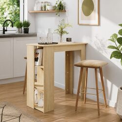 Bar Table: 102 x 50 x 103.5 cm, Engineered Wood, Brown