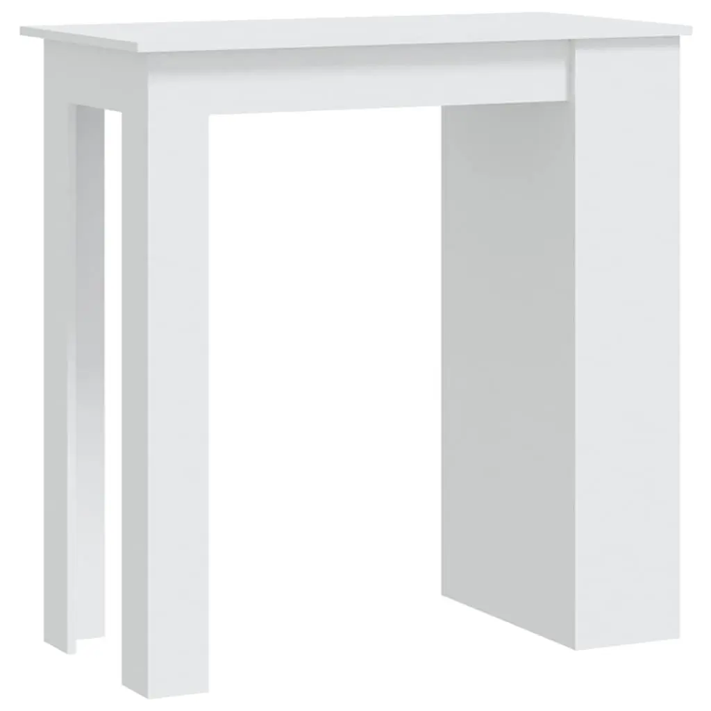 Bar Table White Kitchen Dining Storage Rack Bistro Compact Modern Design