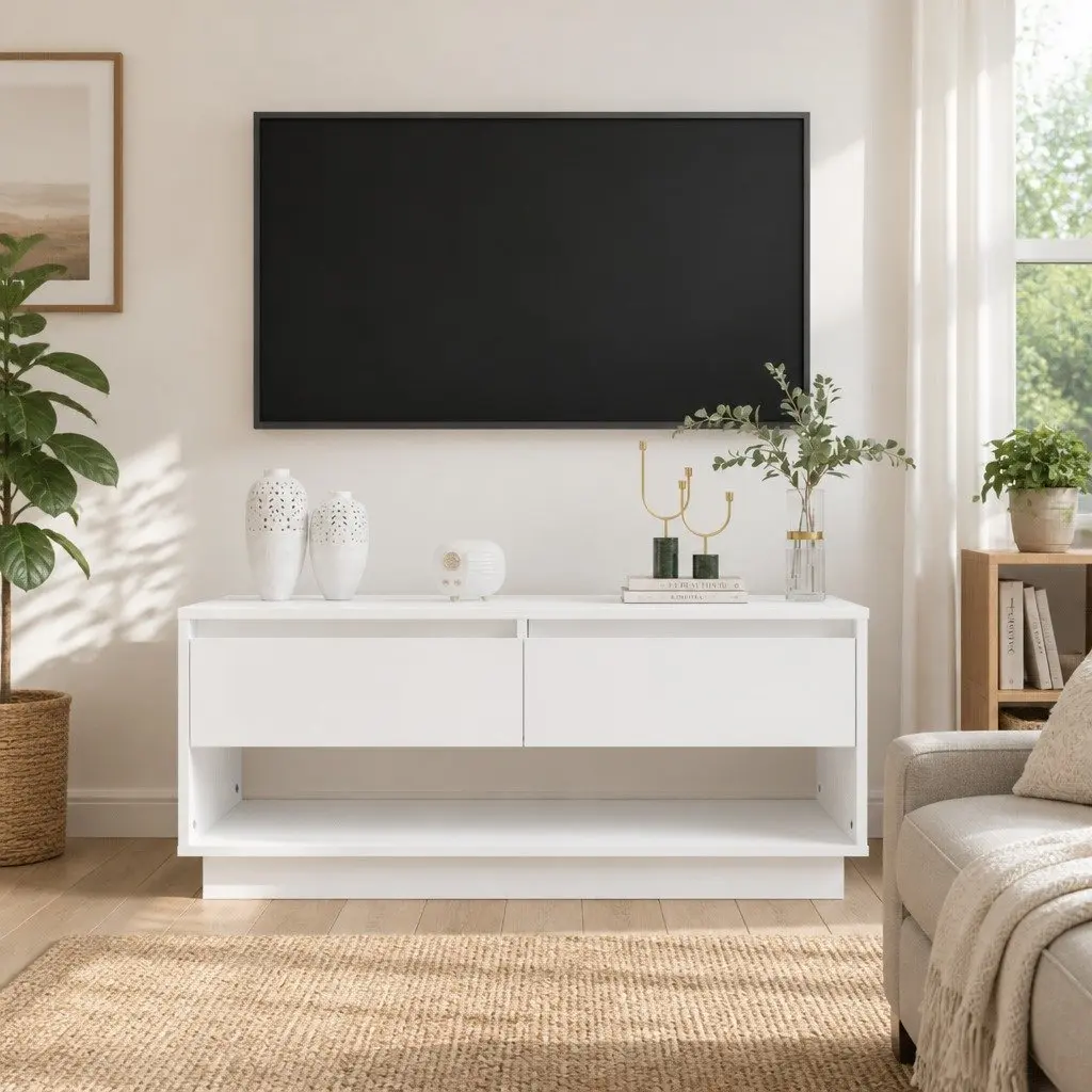 TV Cabinet White Living Room 102 x 41 x 44 cm