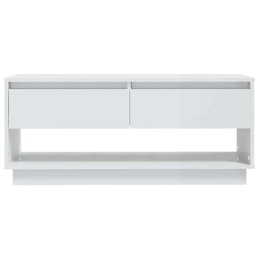 TV Cabinet Living Room White High Gloss Lowboard 102 x 41 x 44 cm