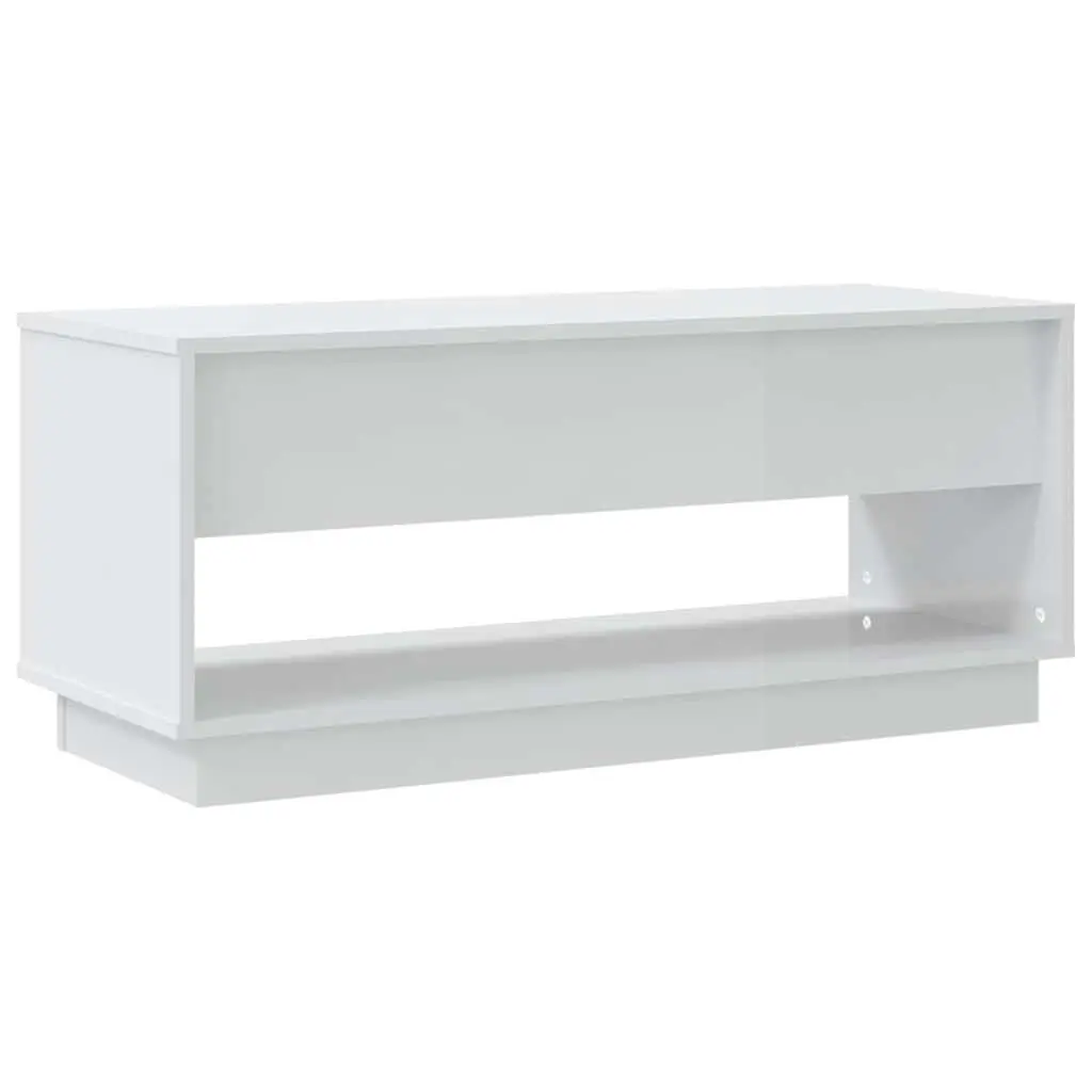 TV Cabinet Living Room White High Gloss Lowboard 102 x 41 x 44 cm